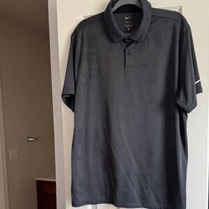 Nike Black Men's Performance Polo with Subtle Pattern
